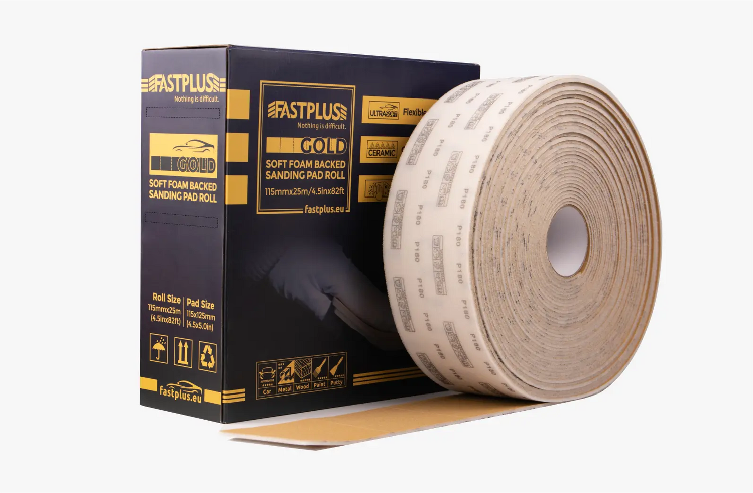 FSR6 Schaumstoff Schleifpapier Rolle Goldflex schleifpad von Fastplus Schleifmittel