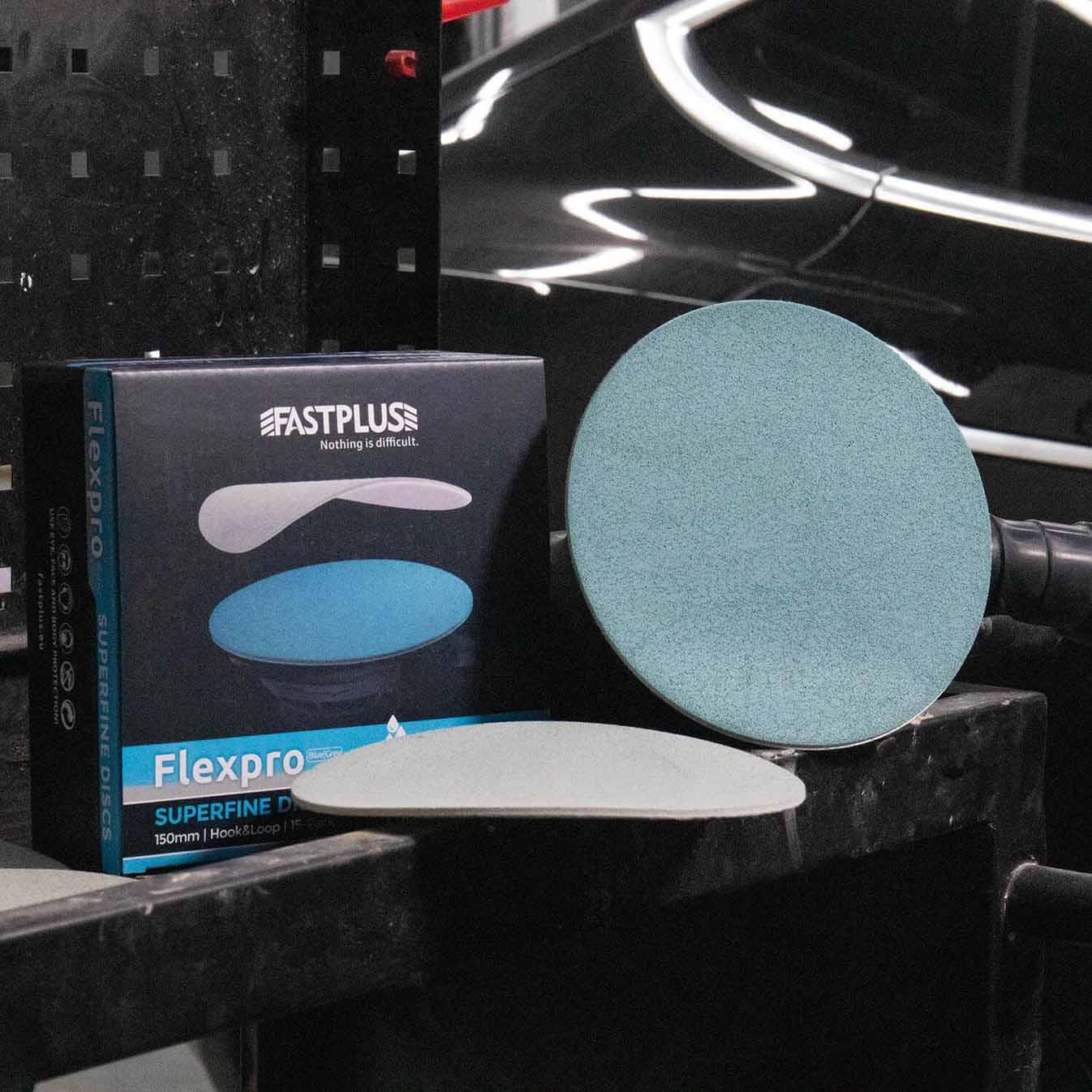 Flexpro trizact Feinschleifscheiben 150mm P2000 P2500 P3000 P5000 für Feinschliff und Autodetailing - Flexpro trizact fine finishing discs 150mm P2000 P2500 P3000 P5000 for fine finishing and car detailing by fastplus
