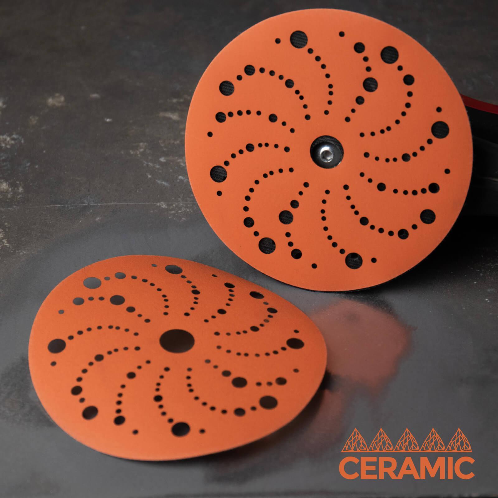 ROXO Schleifscheiben Keramik 150mm mit mehreren Löchern und verschiedenen Körnungen für Autoreparaturen und Holzschleifen Ceramic abrasive discs 150mm with multi-holes and different grits for car repair and wood sanding