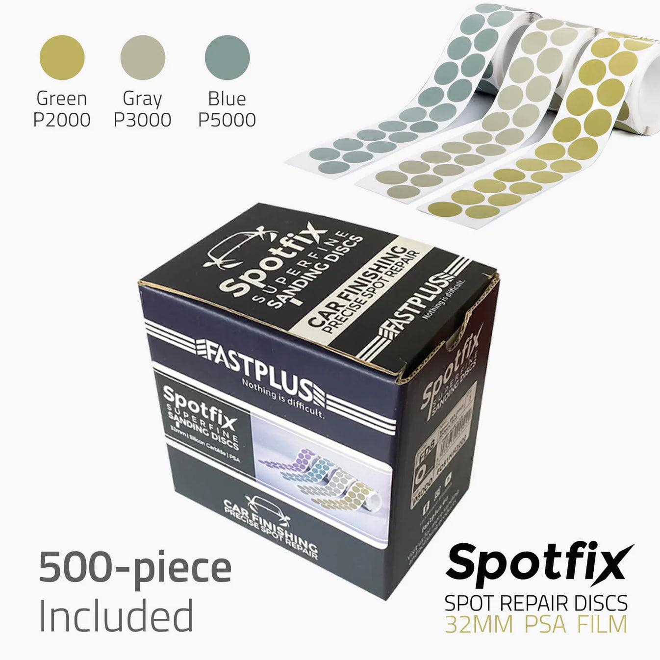 SPOTFIX Spot Repair folienschleifscheiben 32mm PSA von fastplus SPOTFIX spot repair film daisy discs 32mm PSA by fastplus P2000 P3000 P5000 clearcoat repair klarlack reparatur