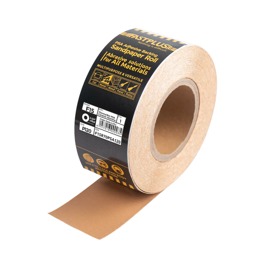 Fastplus PSA Schleifrollen Gold für Longboard | Continuous PSA sanding roll for longboard sanding blocks Dura