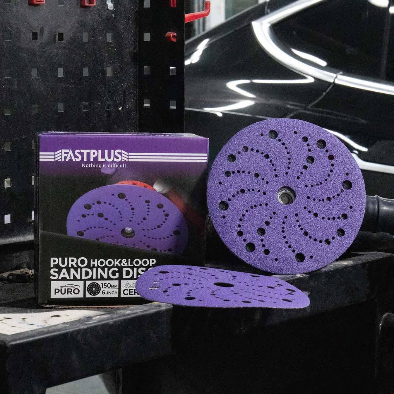 Schleifscheiben PURO F737 150mm cubitron schleifpapier fur autos PURO dust free sanding discs for orbital sanders by fastplus