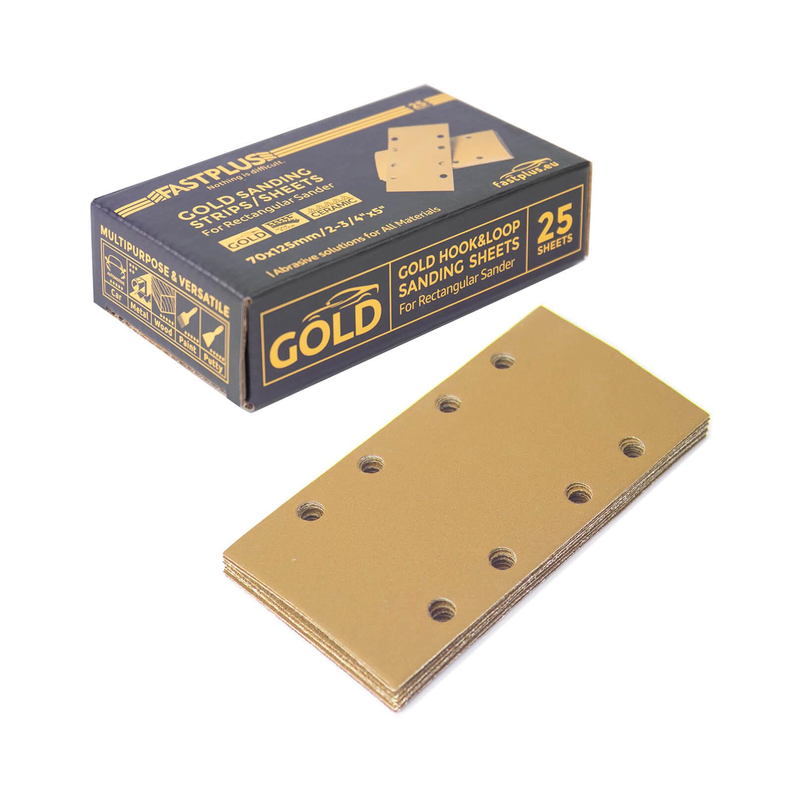 Schleifstreifen 70x125mm Klett 8 Löcher Gold Schleifblätter – Fastplus