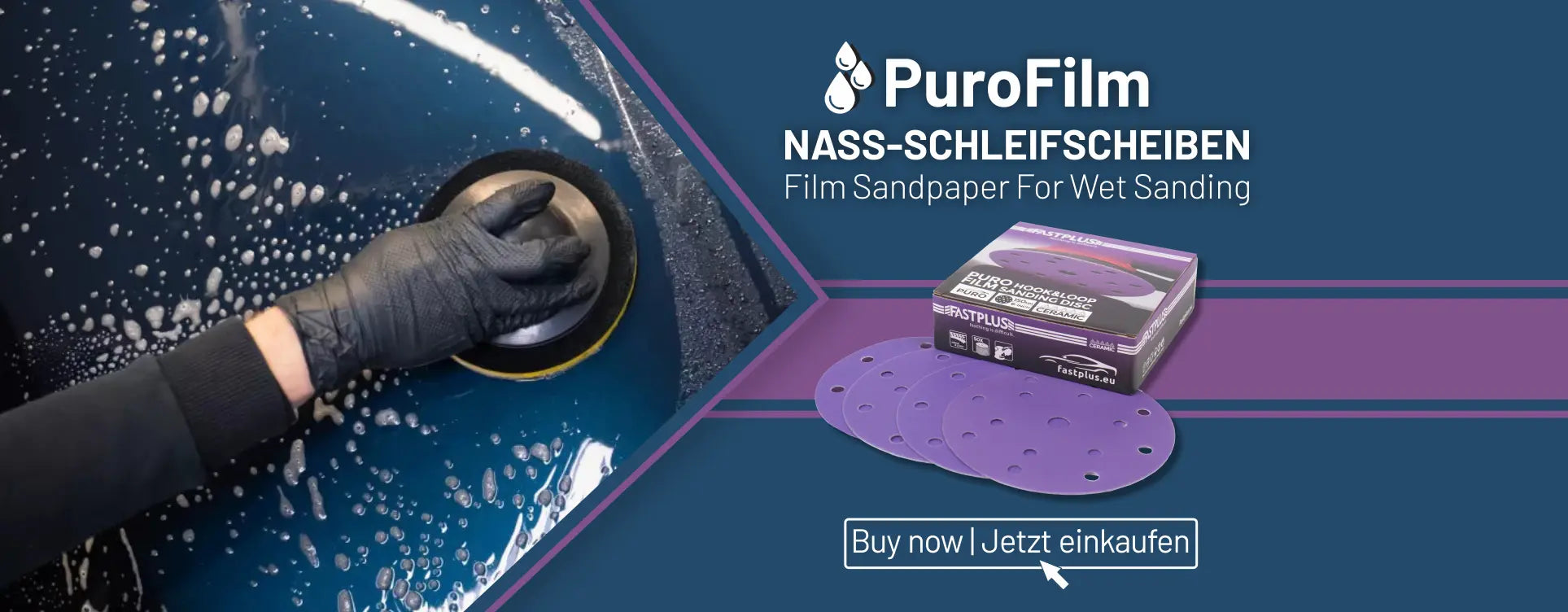 folienschleifscheiben purofilm nassschleifen | film sanding discs for wet sanding by fastplus - banner picture