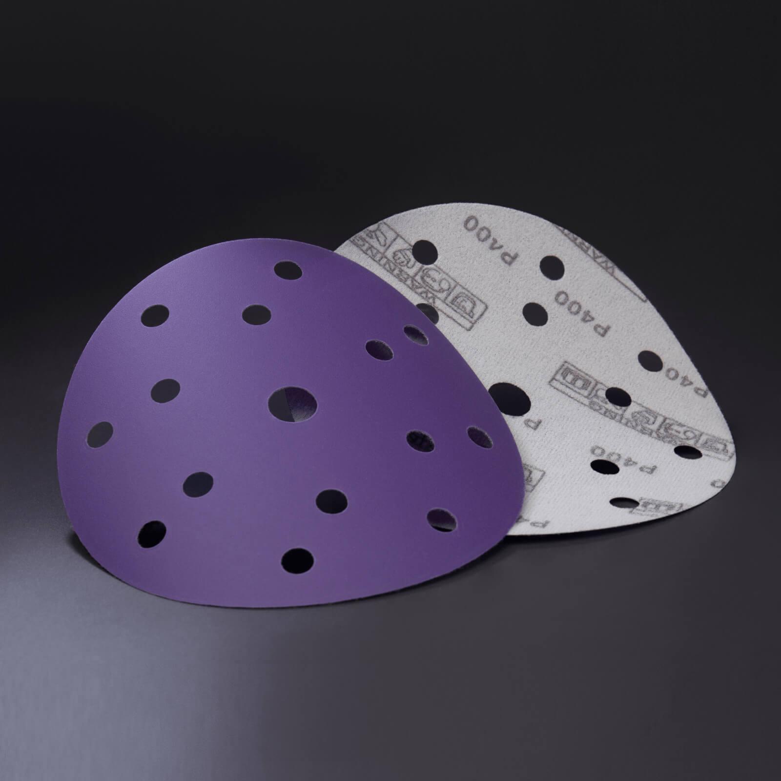 Folienschleifscheibe 150 mm Keramik-Klettverschluss mit 15 Löchern, 50 Stück - Lila Film Sanding Disc 150mm Ceramic Velcro with 15 Holes, 50 pieces - Purple