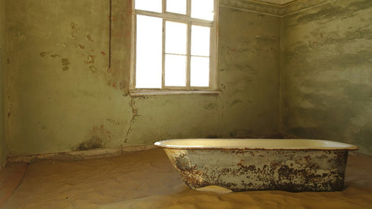 A bathtub needed to be refinished with abrasives