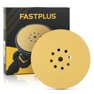 Schleifscheiben 225 mm × 8+1 Loch, Gold, für Trockenbau- und Bodenschliff B15 – 25 Stück