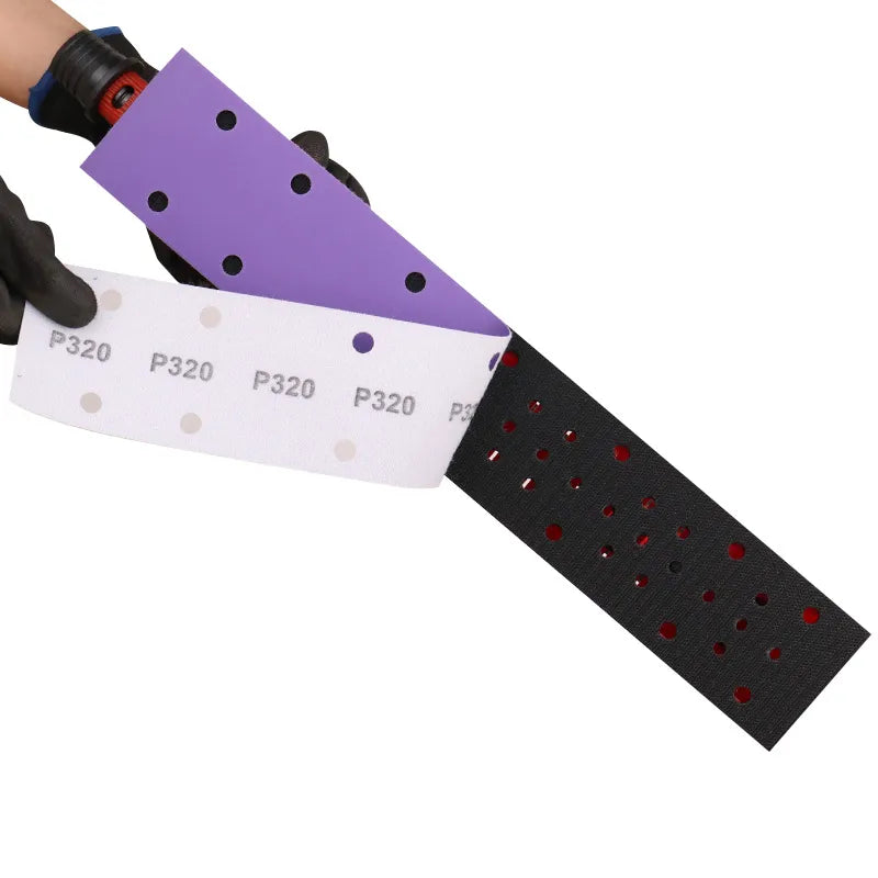 Sanding Strips 70x420mm x 14 Hole Purple Ceramic Velcro – 25 Pack