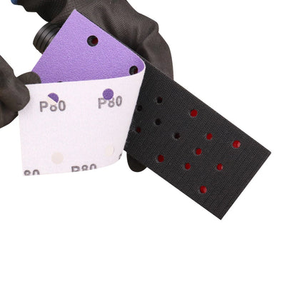 Sanding Strips 70x198mm x 8 Hole Purple Ceramic Velcro – 25 Pack