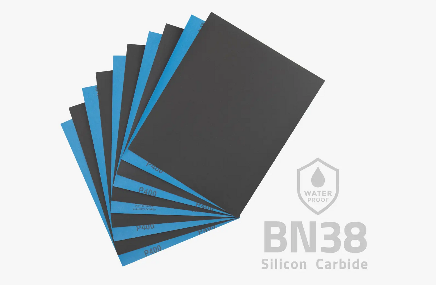 Papier de verre imperméable, BN38 SiC 230x280mm 10 pièces