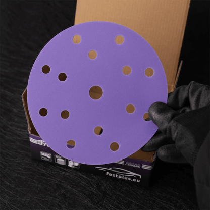 Schleifscheiben auf Folie PURO 150mm Keramik Klett-scheiben 15 Loch 50 Stück Film Sanding Disc PURO 150mm Ceramic Velcro 15 Holes 50 pieces by FastPlus