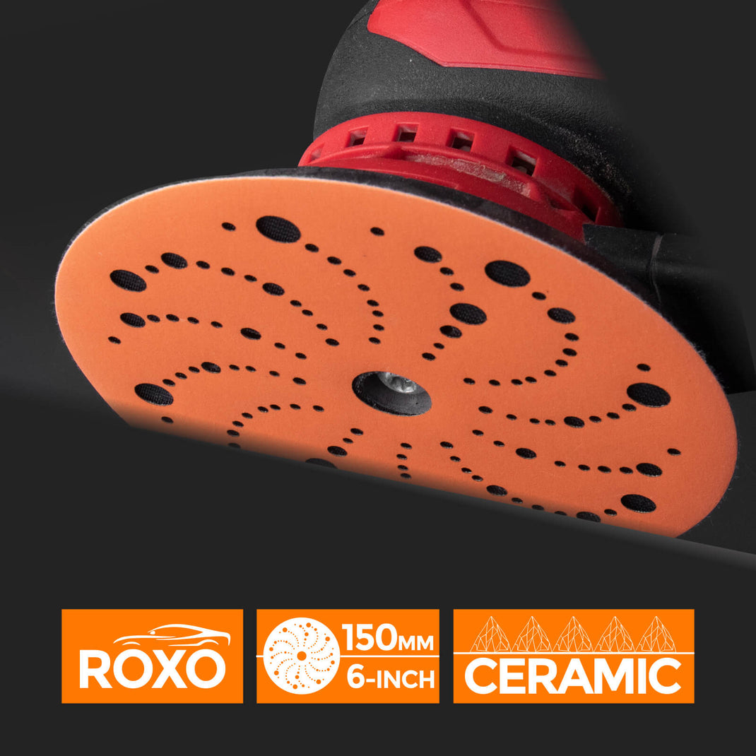 Ceramic Sanding Discs ROXO 150mm Velcro Multiholes FA88 Fastplus.eu