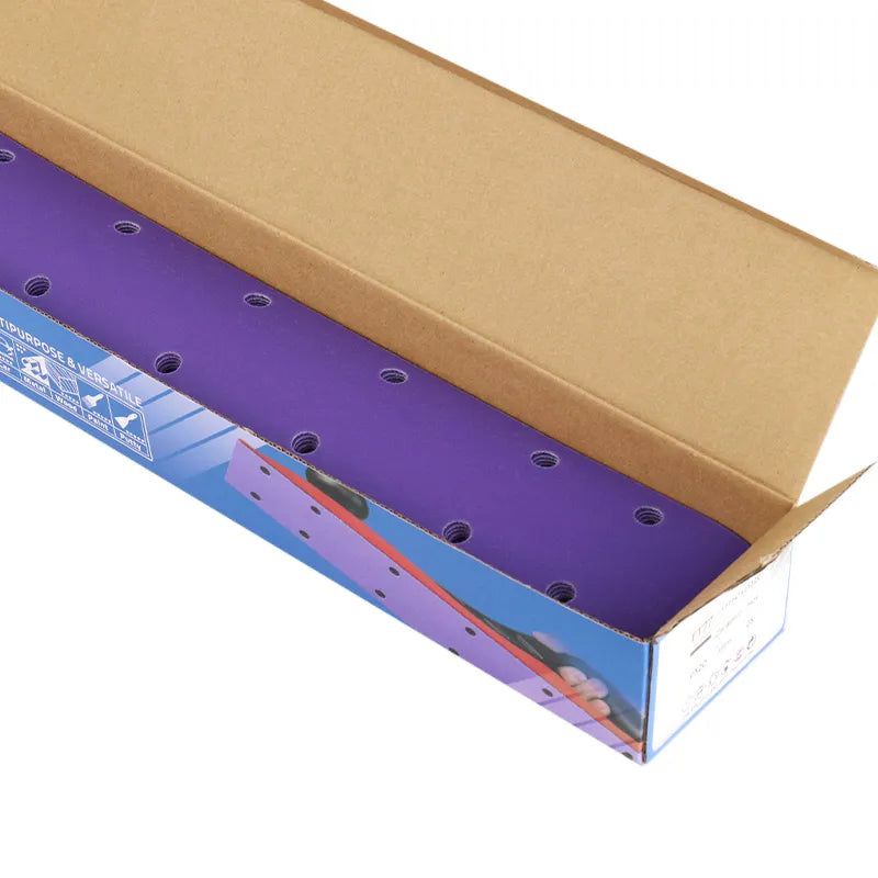 Sanding Strips 70x420mm x 14 Hole Purple Ceramic Velcro – 25 Pack