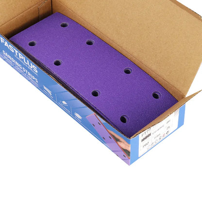 Sanding Strips 70x198mm x 8 Hole Purple Ceramic Velcro – 25 Pack