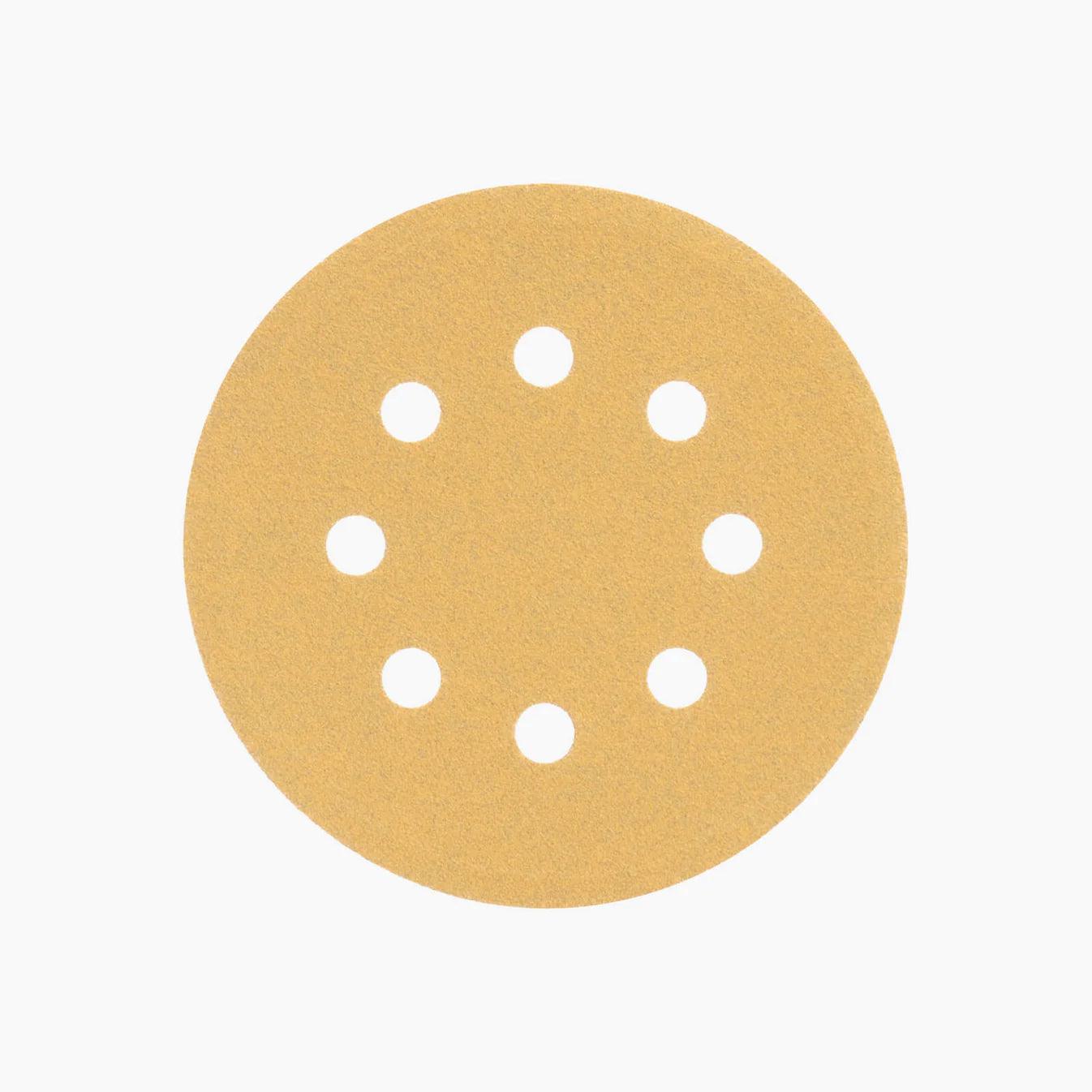 Sanding Discs 125mm Velcro F15 Gold with 8 Holes Fastplus.eu