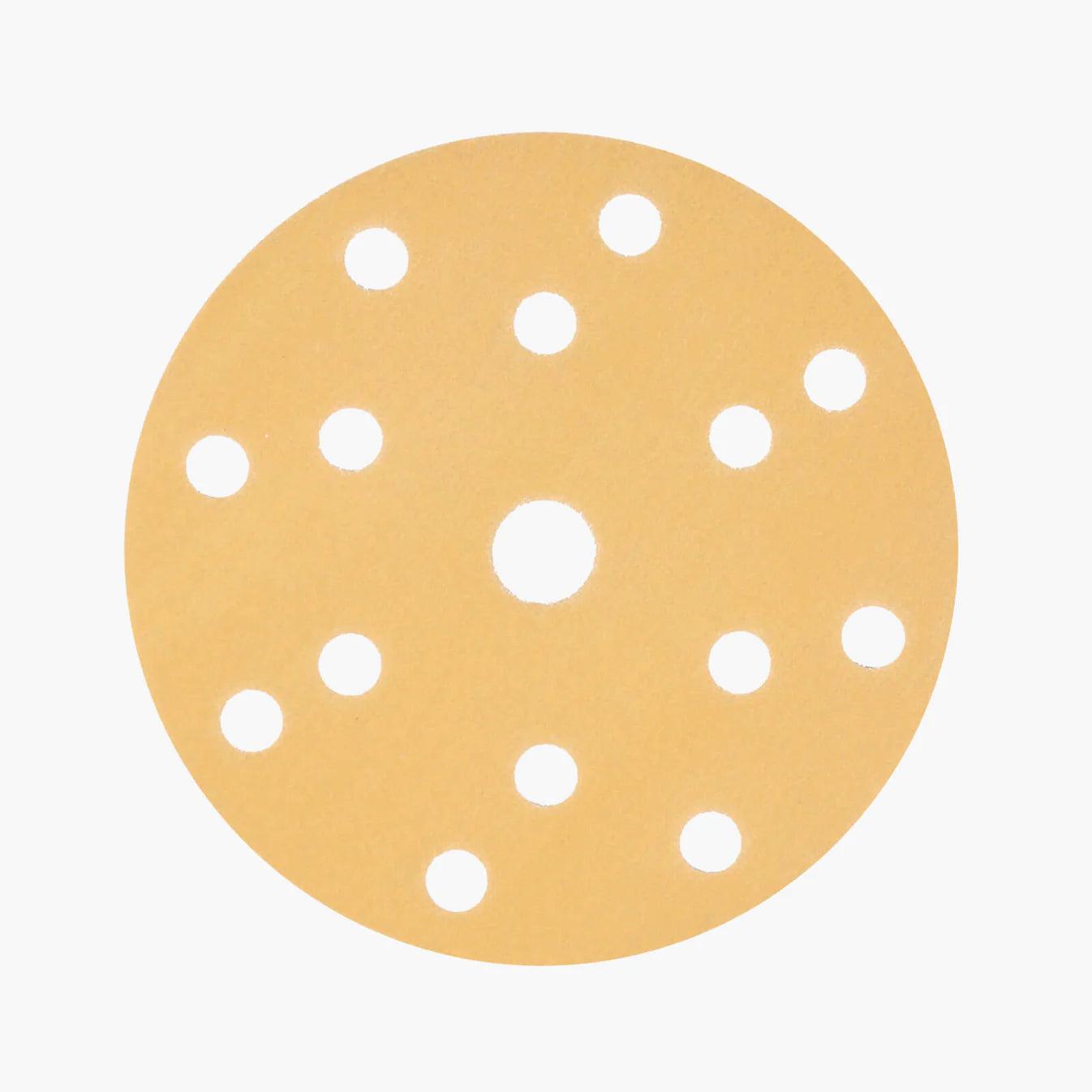 Gold Sanding Disc F15 150mm Velcro with 15 Holes 
