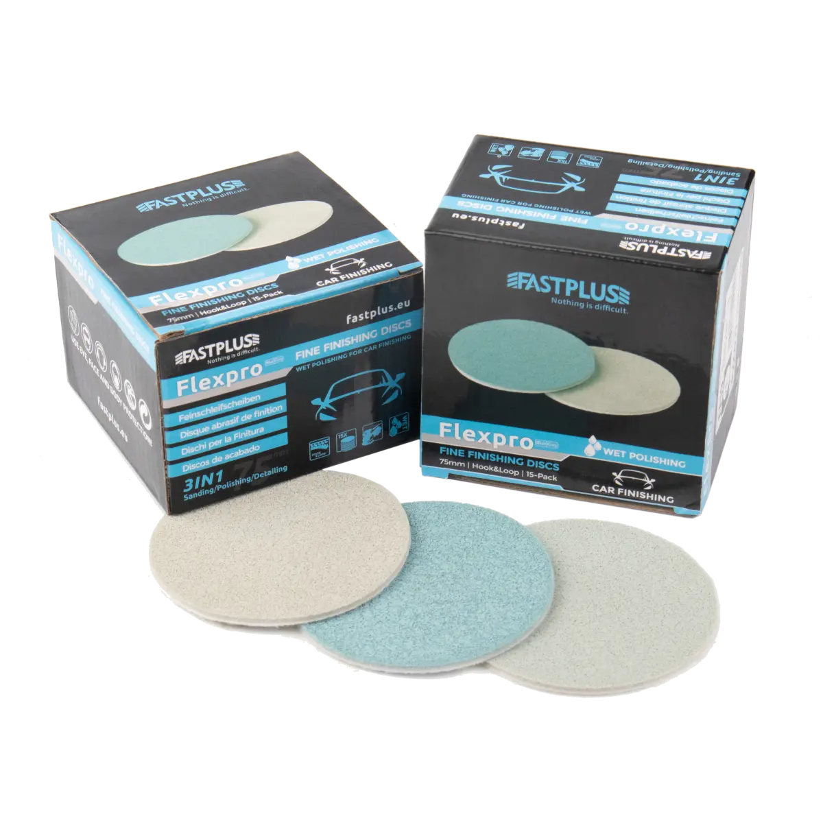 75mm FLEXPRO fine finishing foam discs trizact for clearcoat scratches sanding Schaumstoff feinschleifscheiben Disques de finition fine