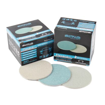 75mm FLEXPRO fine finishing foam discs trizact for clearcoat scratches sanding Schaumstoff feinschleifscheiben Disques de finition fine