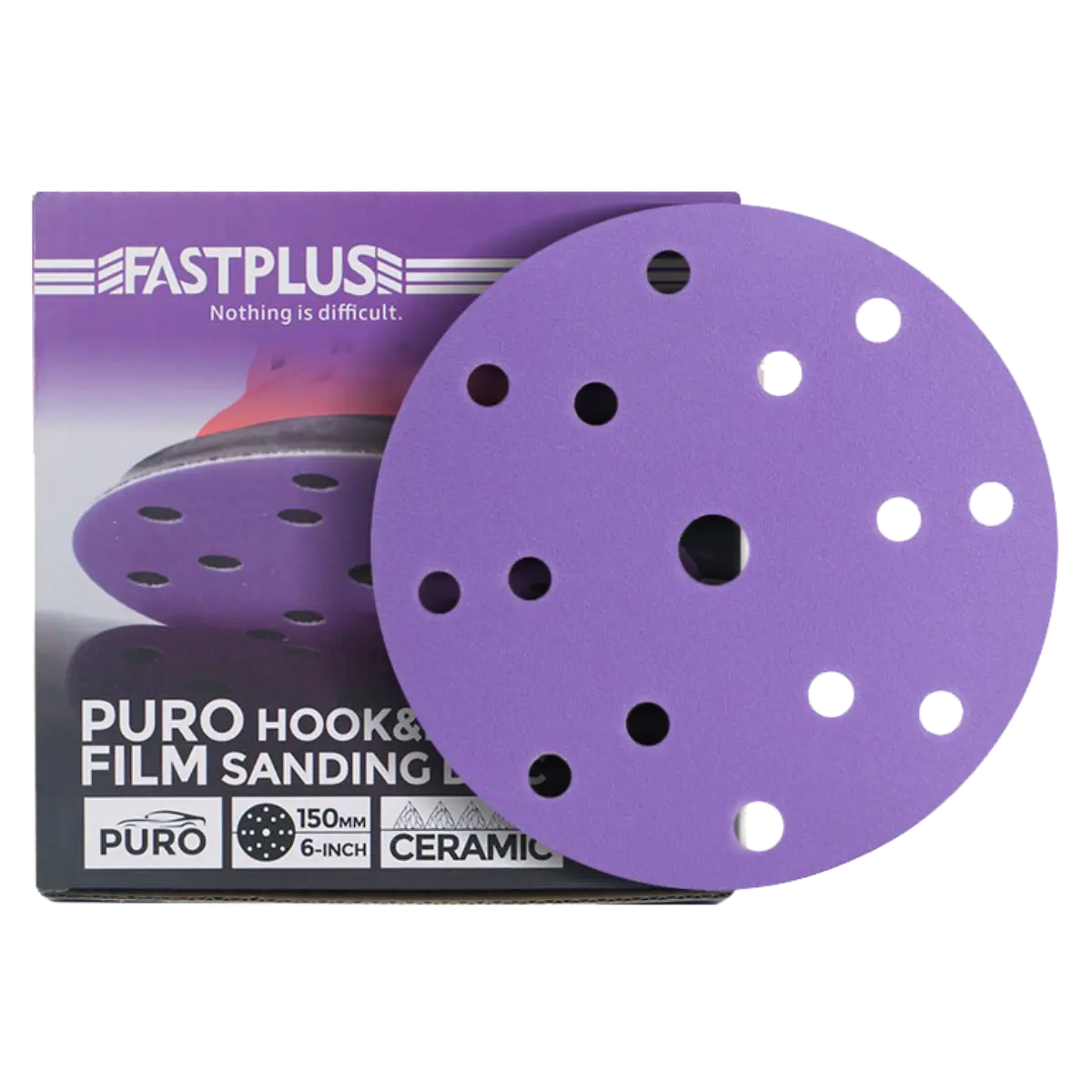 Folienschleifmittel 150mm Purofilm film sanding discs 15 holes by fastplus.eu