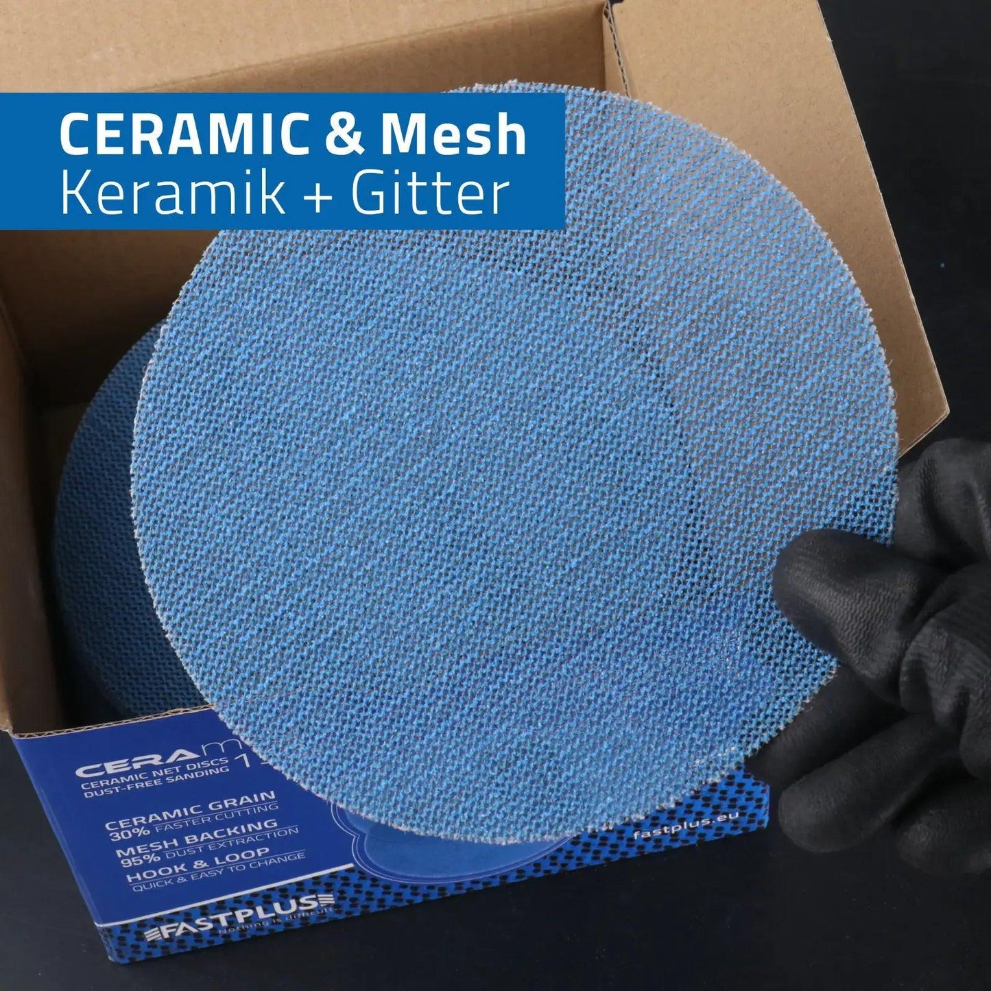 gitternetz schleifscheiben keramikkorn ceramesh net Ceramic sanding discs 150mm meshpower abranet