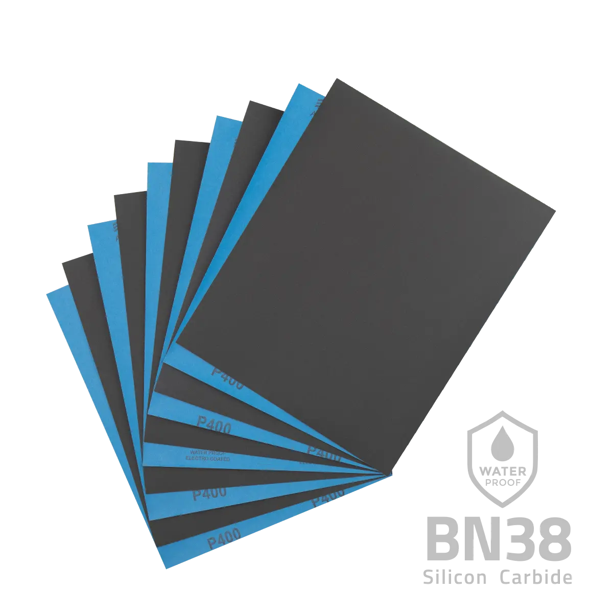 Nassschleifpapier Blatt BN38 Siliziumkarbid nassschleifen Wet sandpaper sheet Silicon Carbide BN38 230x280mm by fastplus Schleifmittel