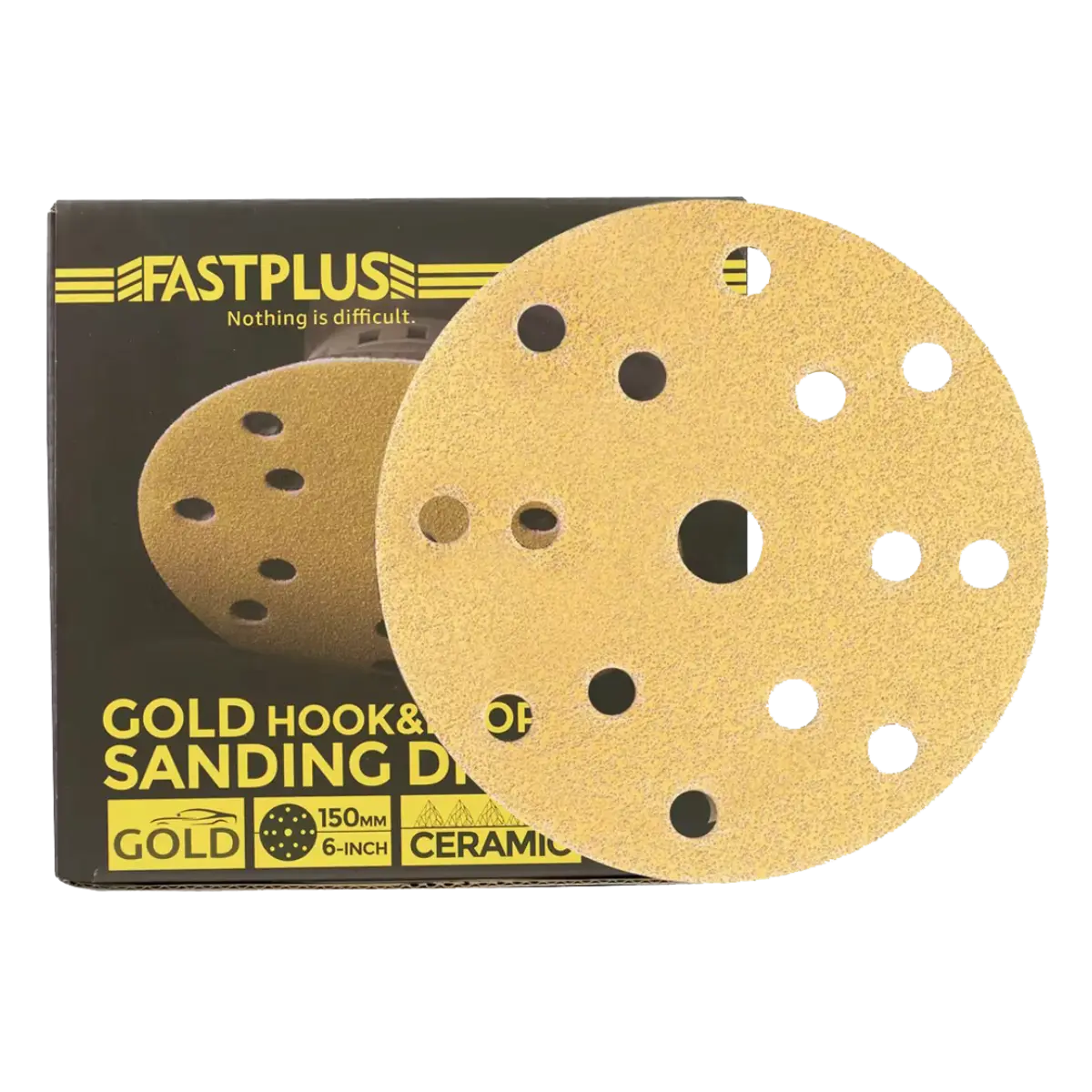 Klett-schleifscheiben 150mm 15L Gold | FastPlus Sanding Discs 50 pack